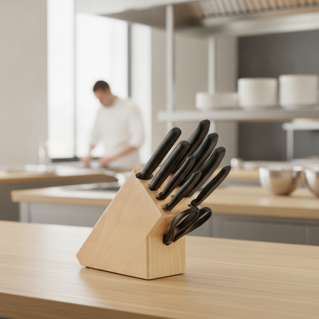 Stainless Steel 9-Piece Cutlery Block Set for Everyday Cooking