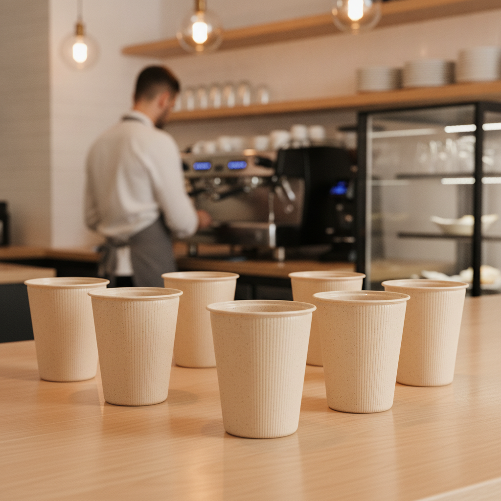 Polypropylene Beige Reusable Cups 430ml for Takeaway Use (Pack of 165)