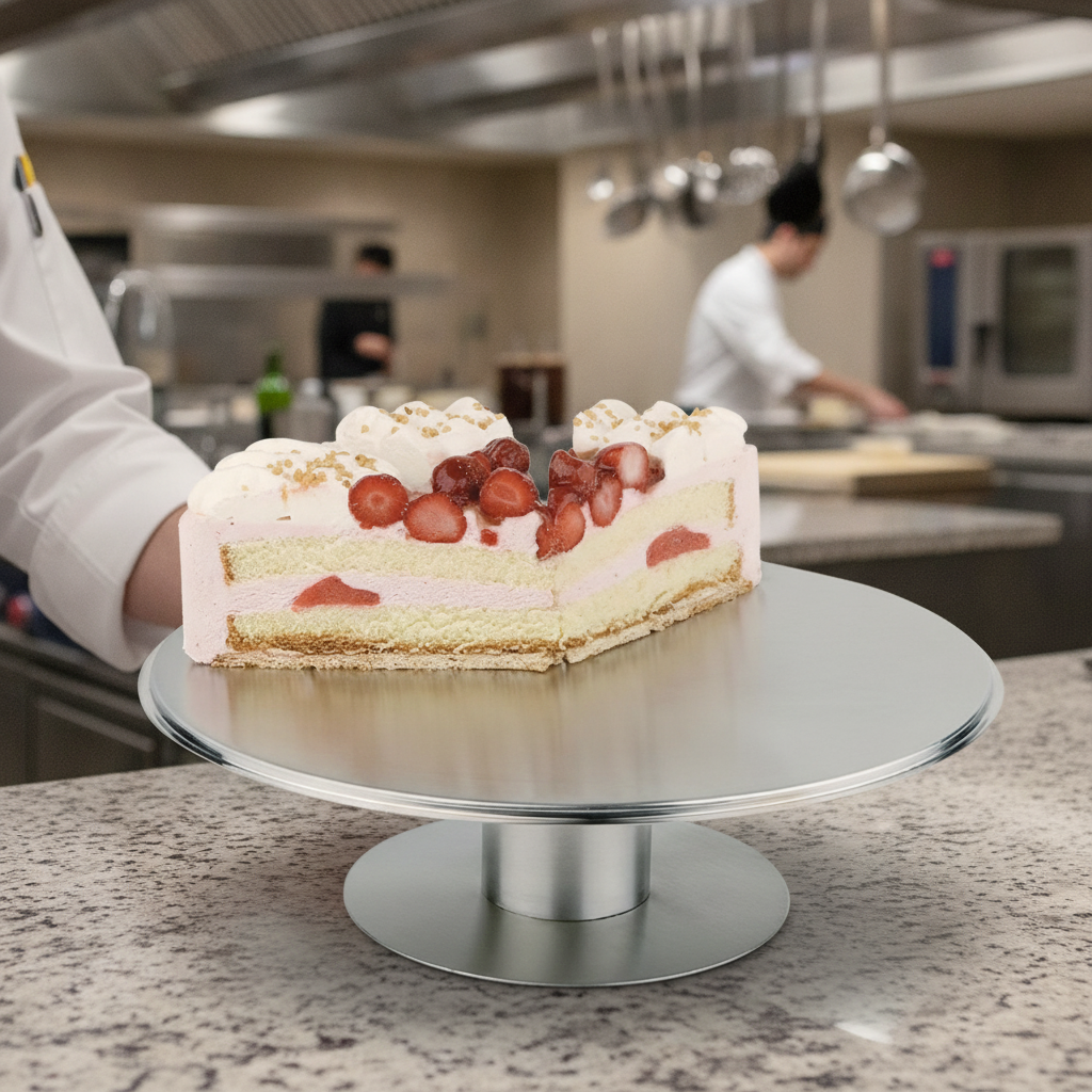 Stainless Steel Rotating Cake Stand 300mm for Presentations