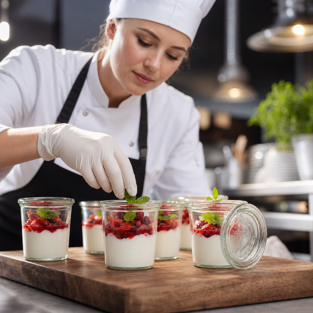 Glass Preserving Jars with Lid 290ml for Stylish Serving (Pack of 6)