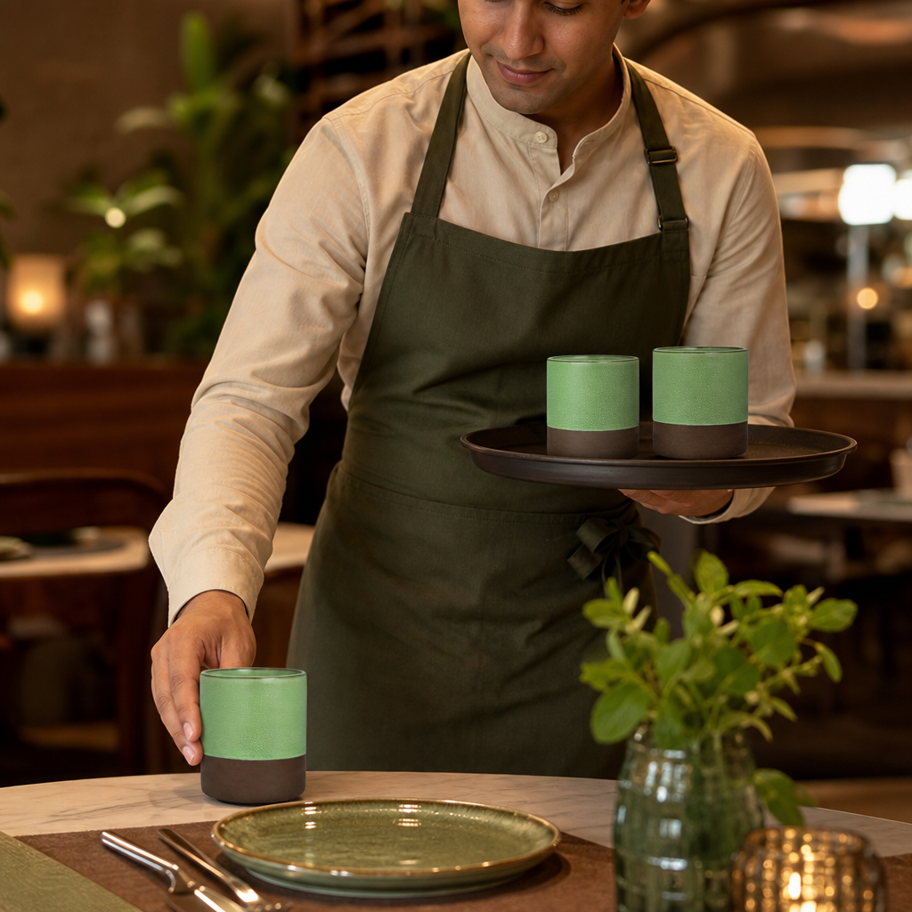 Cups 80mm Vitrified Stoneware for Restaurant Dining (Pack of 12)