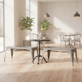 Powder Coated Steel Gunmetal Bistro Benches 1000mm for Cafés & Restaurants (Pack of 2)
