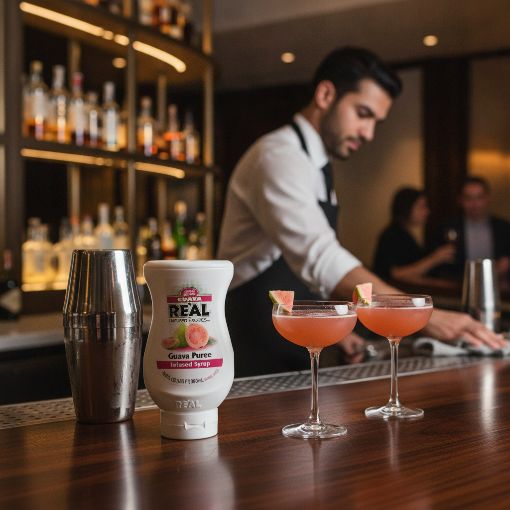 Guava Puree Infused Syrup 500ml for Professional Bartenders
