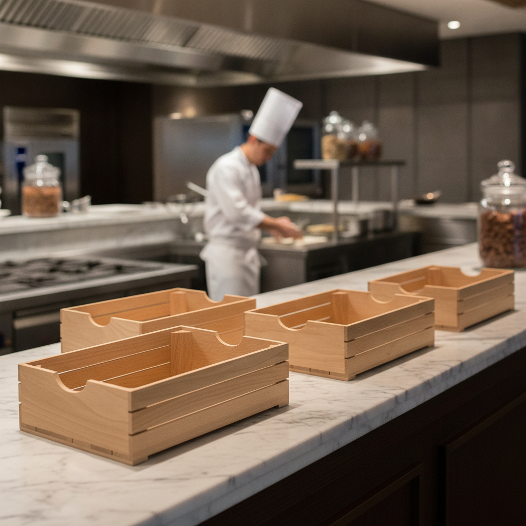 Solid Beech Wood Boxes 325x265mm for Buffet Presentations (Pack of 4)