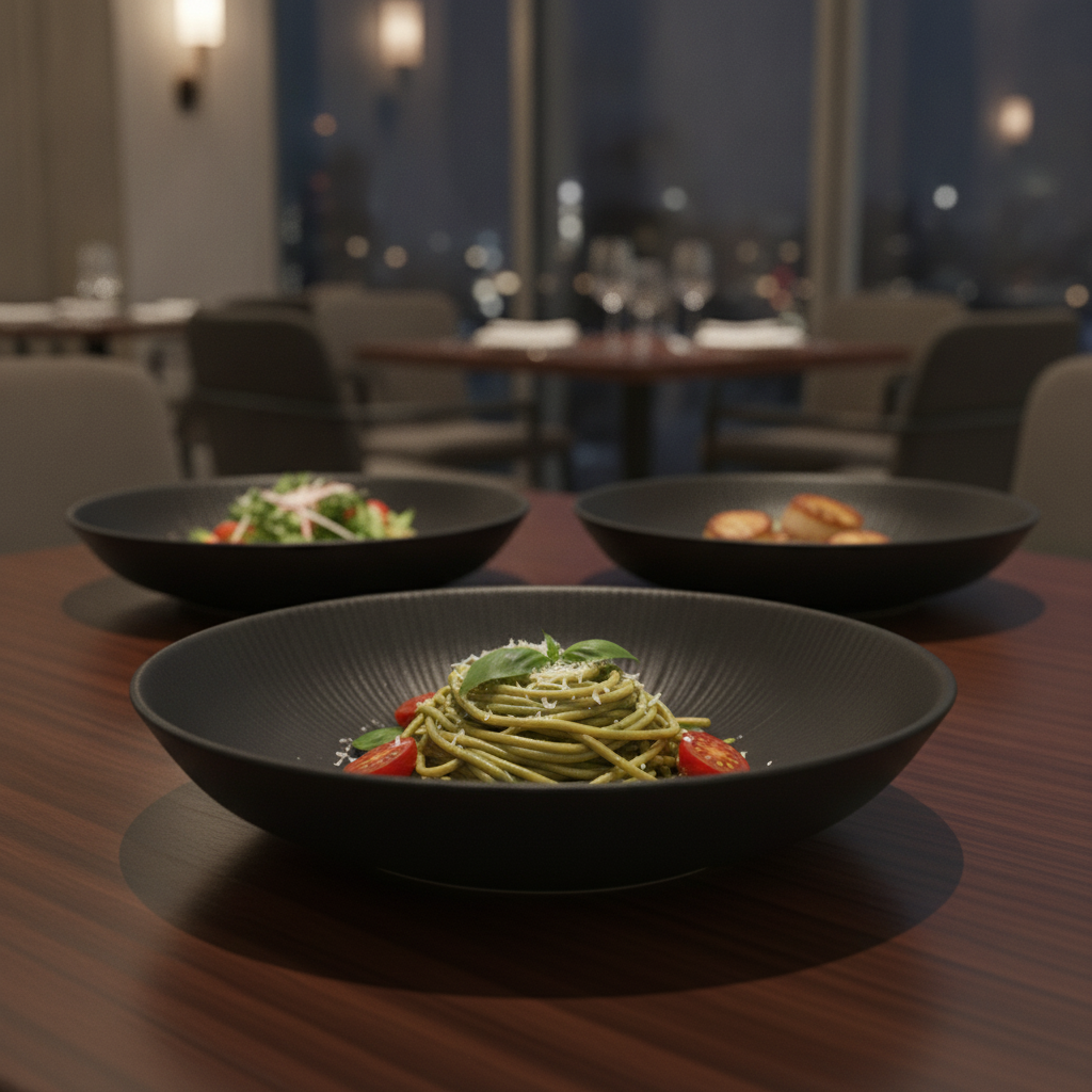 Melamine Black Bowl 225mm for Modern Table Settings