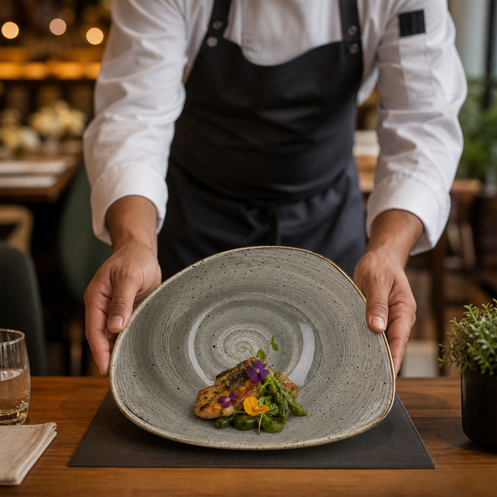 Round Bowl Grey Vitrified Ceramic for Restaurants (Pack of 12)