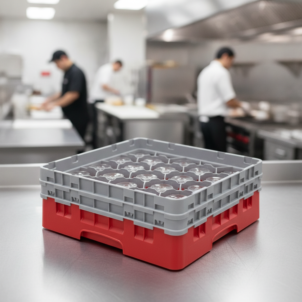 Polypropylene Red Camrack 20 Compartment Rack for Safe Transport