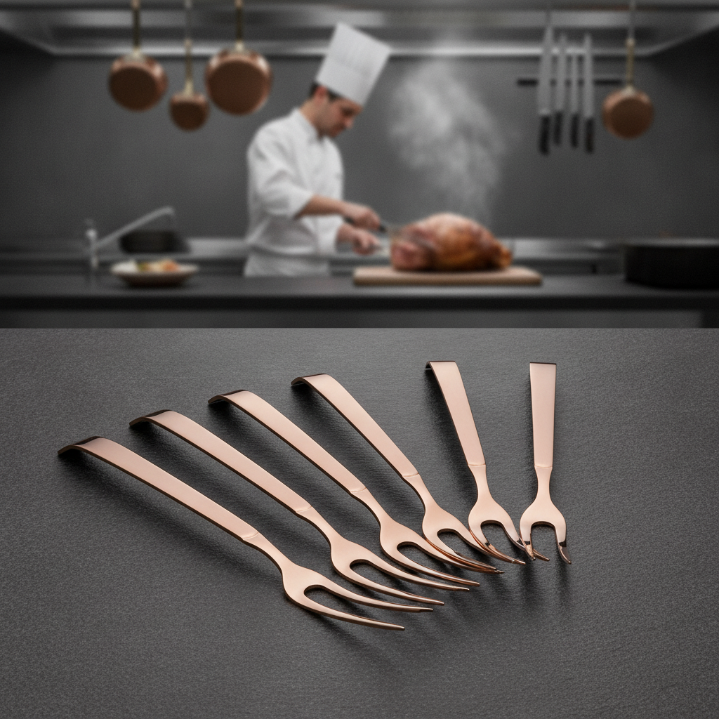 18/10 Stainless Steel Meat Serving Forks for Catering (Pack of 6)