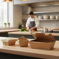 Paperboard Compostable Takeaway Box 8x5" for Food Service (Pack of 250)