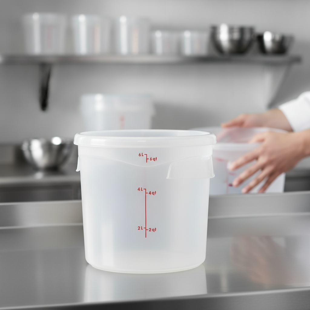 Polypropylene CamRound Container 5.7L for Efficient Food Storage