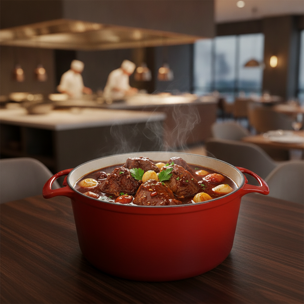 Cast Iron Round Casserole Dish 4L for Oven to Table Use