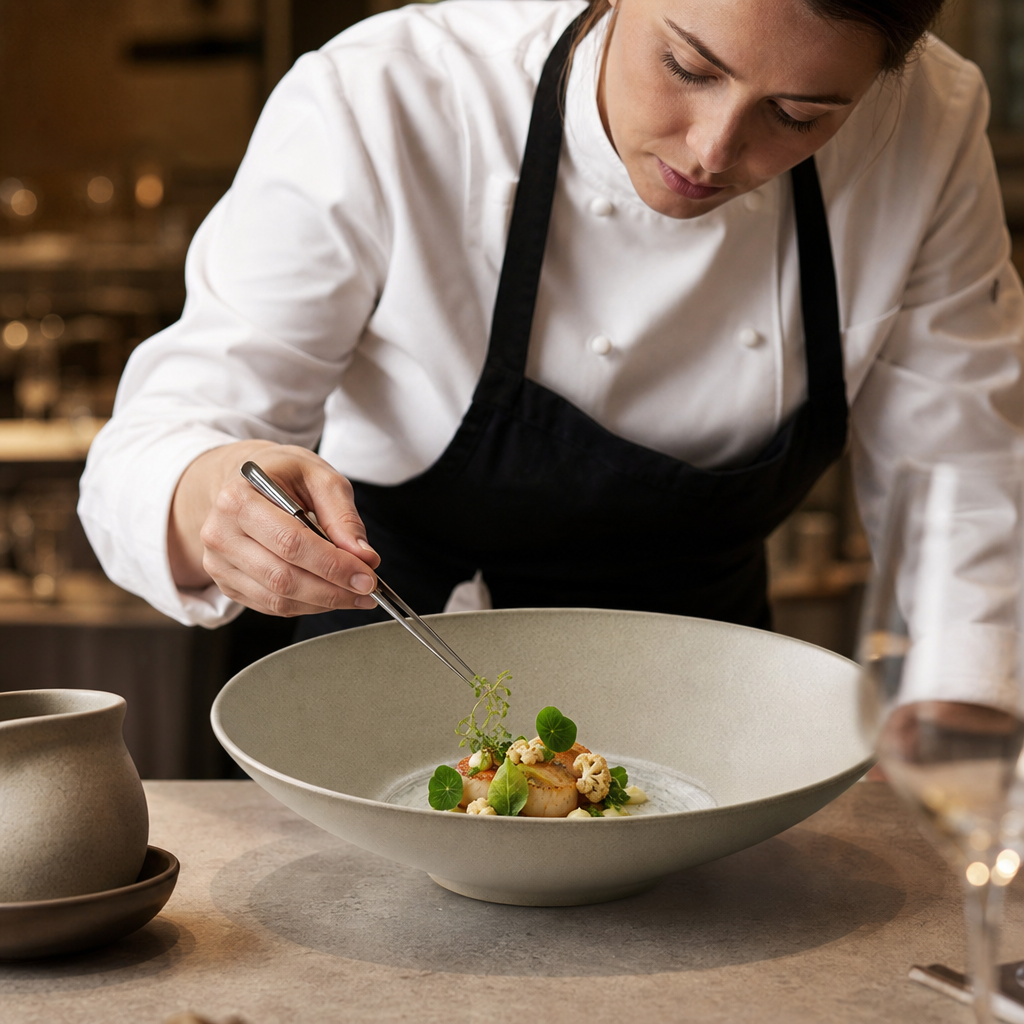 Deep Coupe Bowls 240mm Stoneware for Fine Dining (Pack of 2)