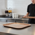 Polypropylene Wood Grain Tray 360 x 460mm for Self-Serve Restaurants