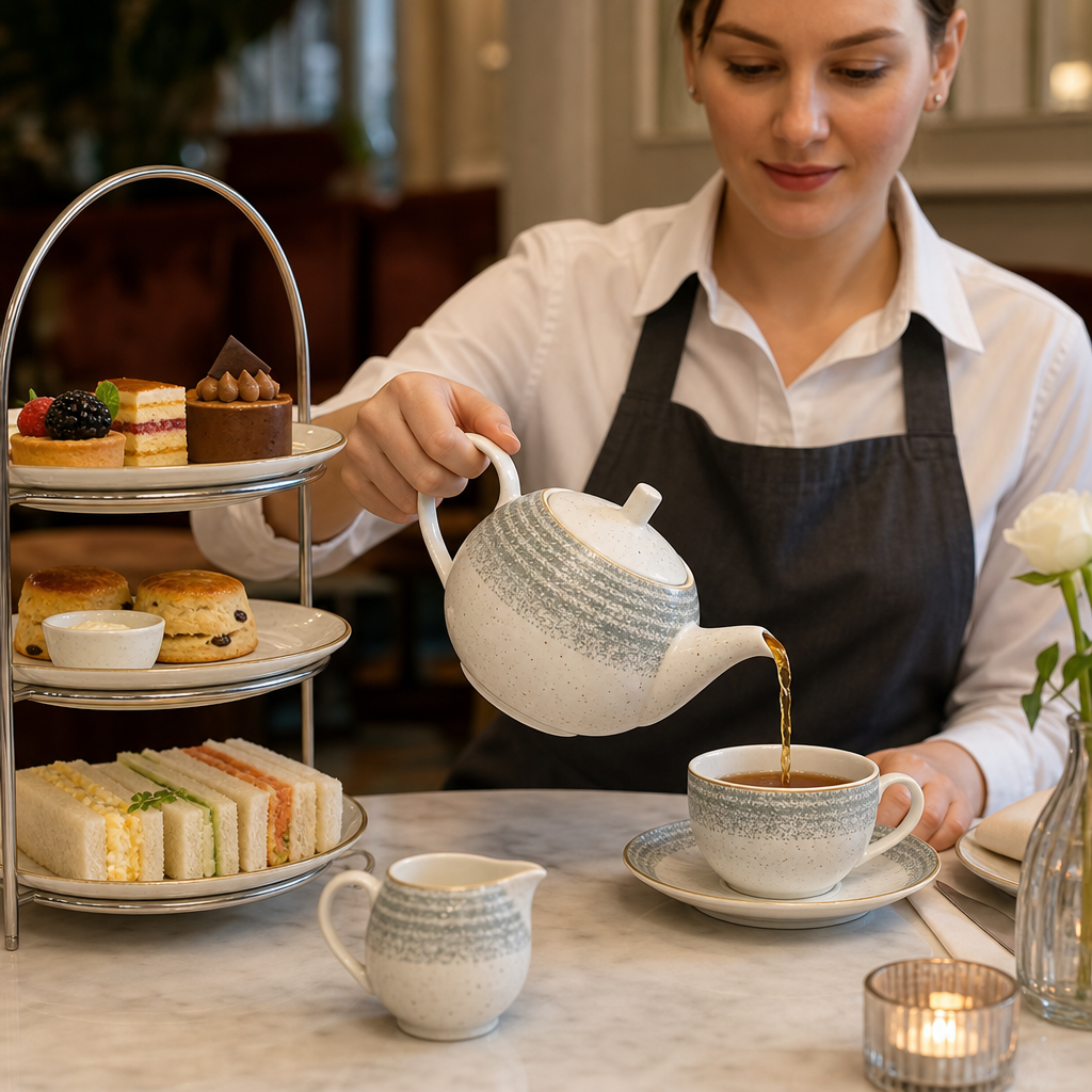Porcelain Stone Grey Teapot 426ml for Afternoon Tea (Pack of 4)