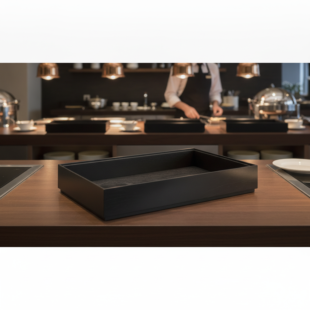Black Oak Wooden Box GN 1/1 for Buffet Presentations