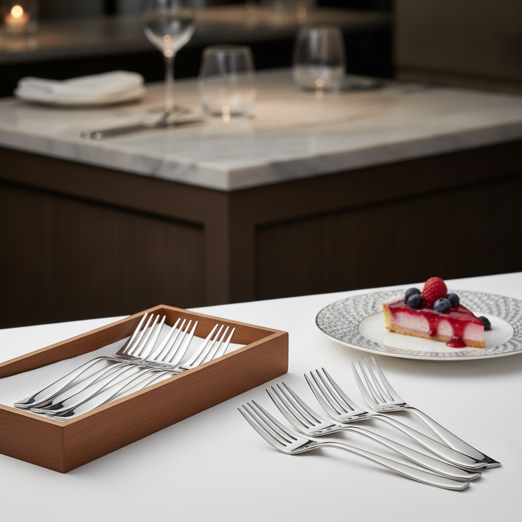 Stainless Steel Dessert Fork for Elegant Dining (Pack of 12)