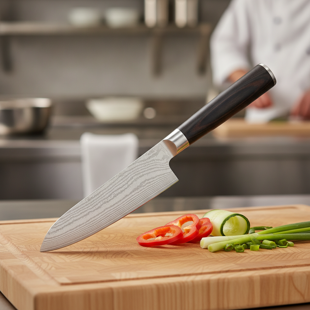 Stainless Steel Santoku Knife 14cm for Professional Chefs