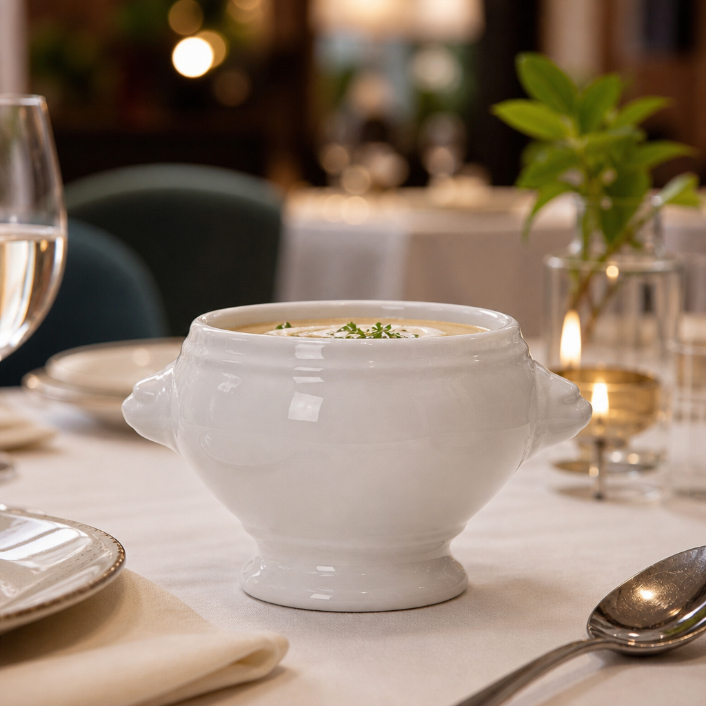 Lion Head Soup Bowls 475ml in White for Restaurants & Canteens