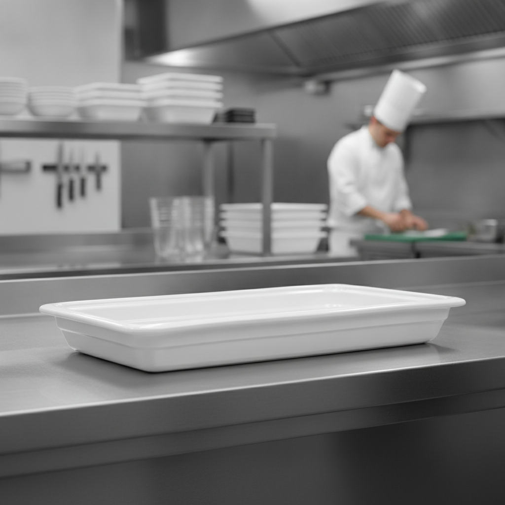 High-Resistance Ceramic Gastronorm Pan 6.4L for Professional Kitchens