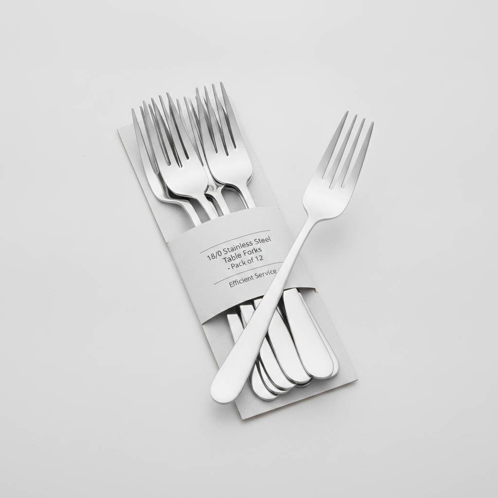 18/0 Stainless Steel Table Forks for Efficient Service (Pack of 12)