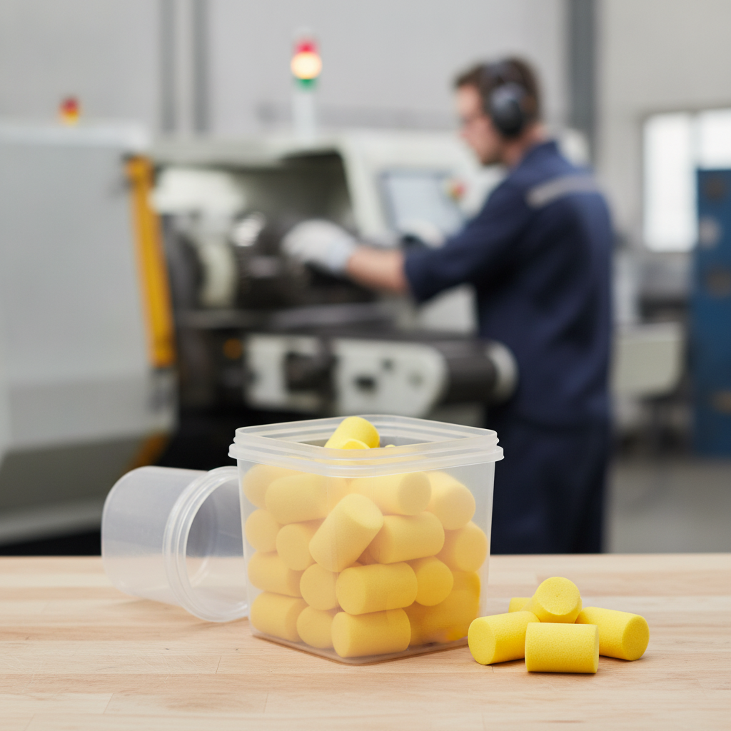 PVC Yellow Disposable Earplugs for Noisy Environments (Pack of 250)