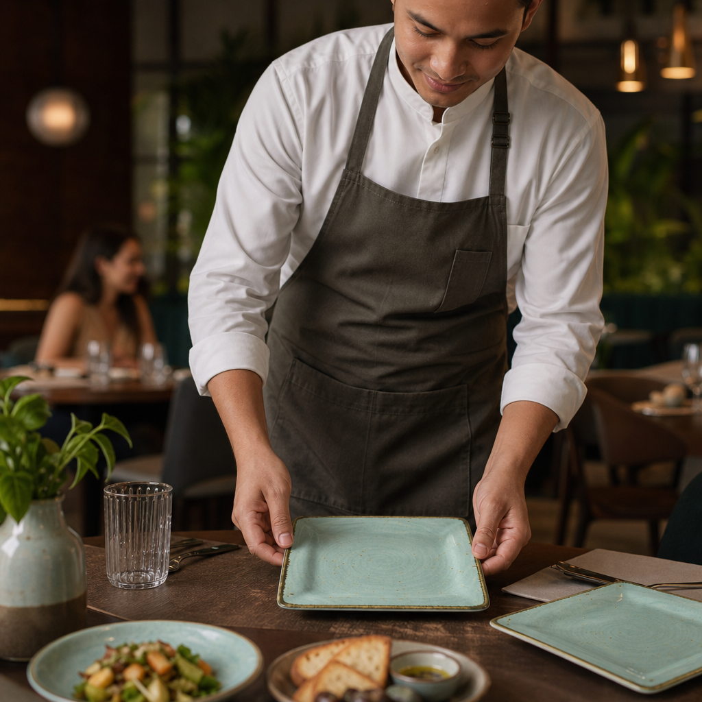 Square Plates 228mm Melamine for Casual Dining (Pack of 6)