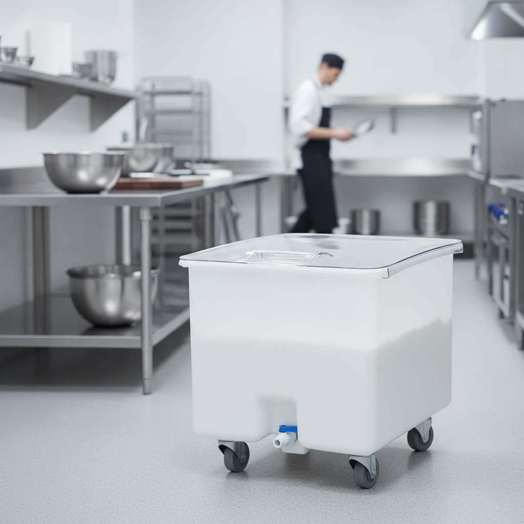 Polyethylene Ingredient Bin 121L for Efficient Food Prep