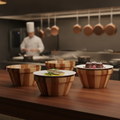 Natural Hardwood Plant Pot Pedestals 275mm for Food Presentation (Pack of 4)