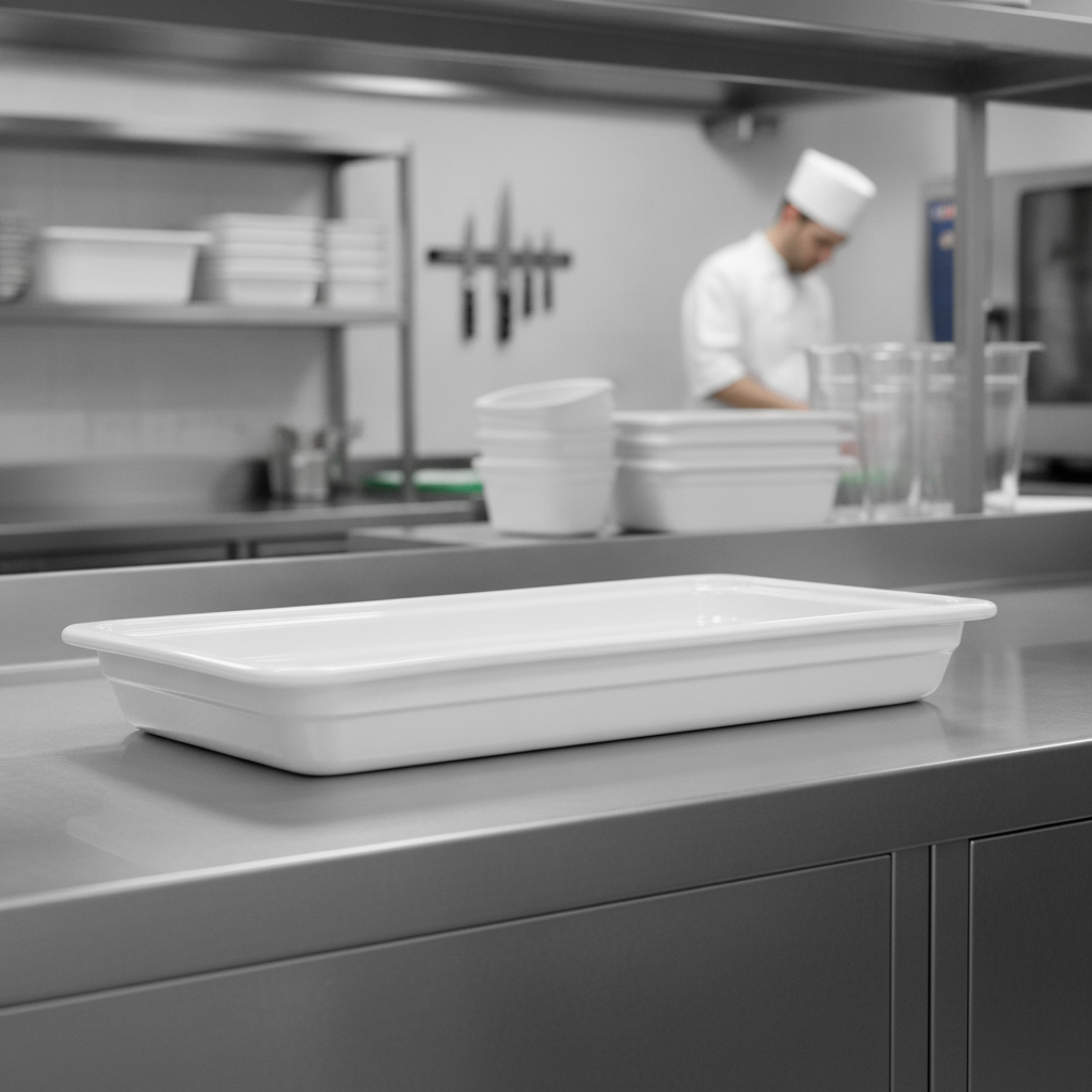 High-Resistance Ceramic Gastronorm Pan 6.4L for Professional Kitchens