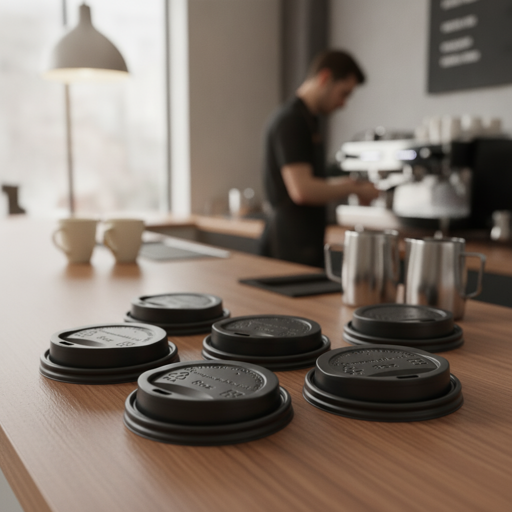 CPLA Compostable Lids for 8oz Hot Cups Ideal for Eco-Friendly Businesses (Pack of 1000)