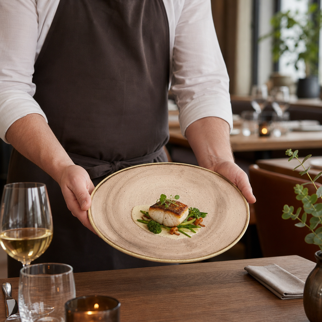 Plates 280mm Vitrified Ceramic for Restaurants (Pack of 12)