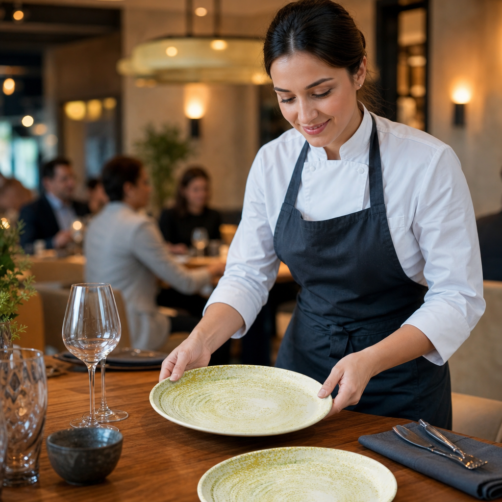 Plates 220mm Sand Vitrified Ceramic for Dining (Pack of 6)
