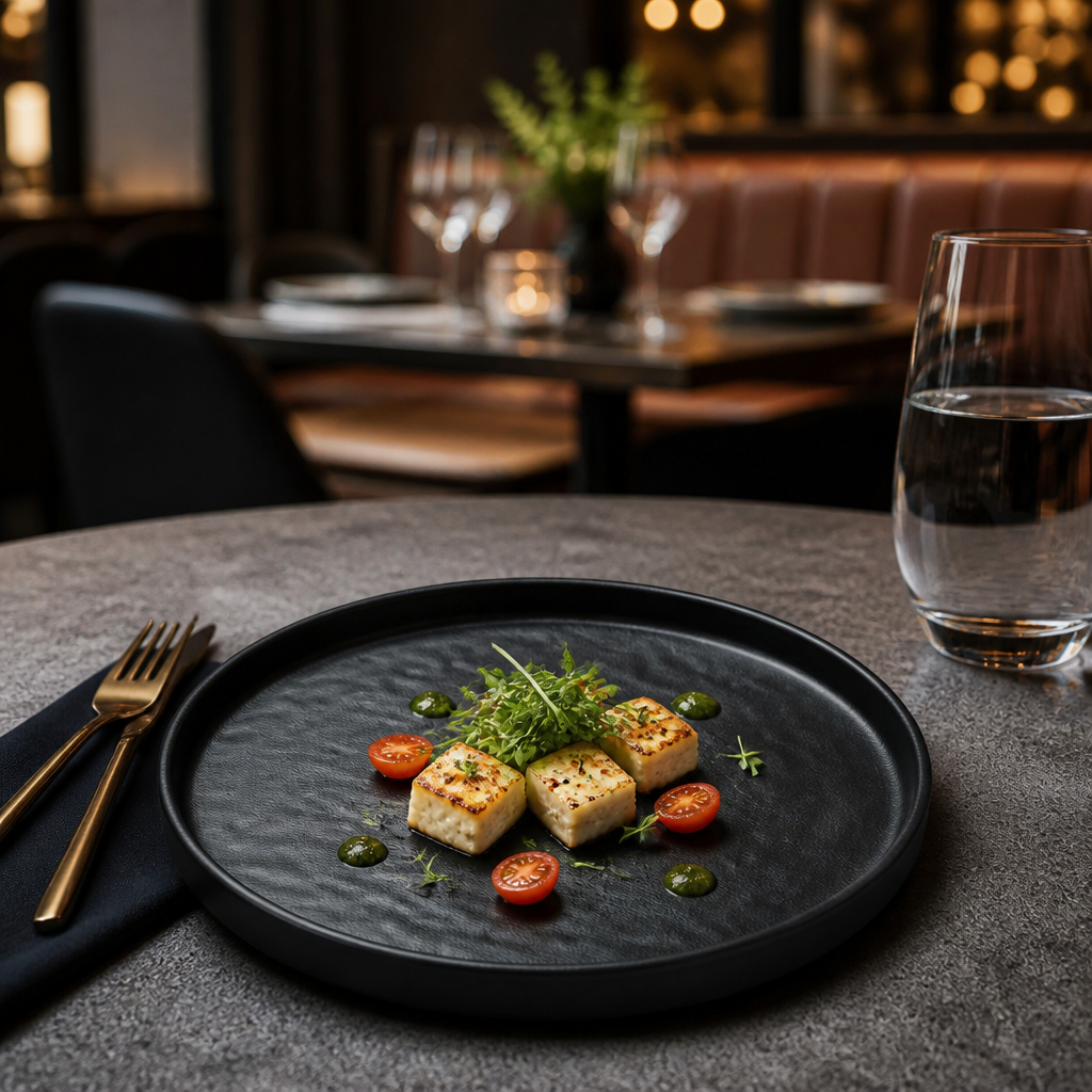 Round Plates Black Melamine for Dining Occasions (Pack of 12)