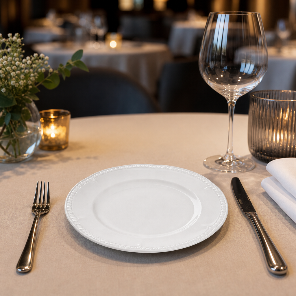 Elegant Plates 165mm White Porcelain for Fine Dining (Set of 24) (Pack of 24)
