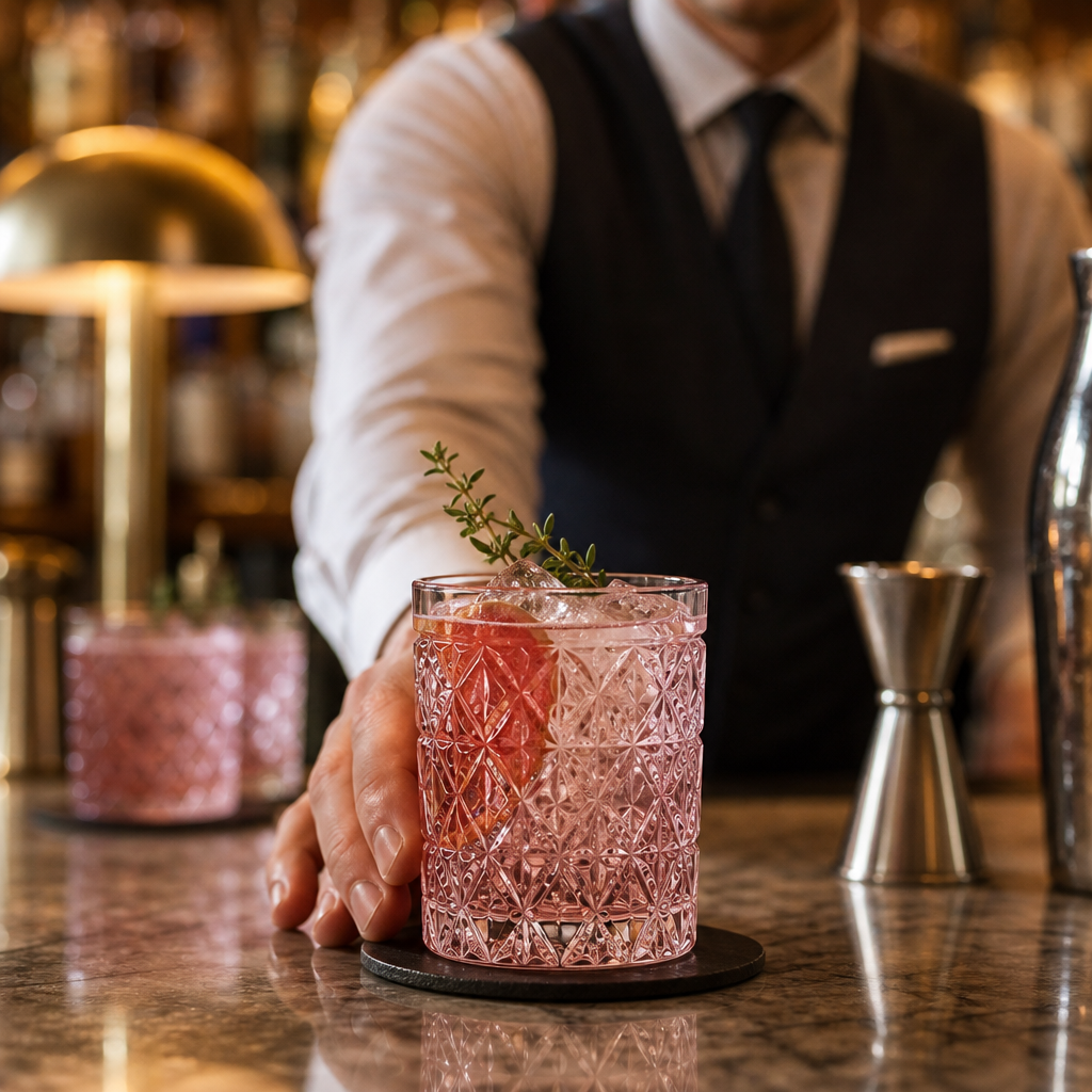 Soda Lime Pink Tumblers 300ml for Cocktail Service (Pack of 6)