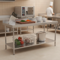 304 Stainless Steel Wall Table 600mm Deep for Food Preparation