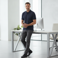 Polycotton Navy Short Sleeve Polo Shirt for Active Professionals (Size S-3XL)