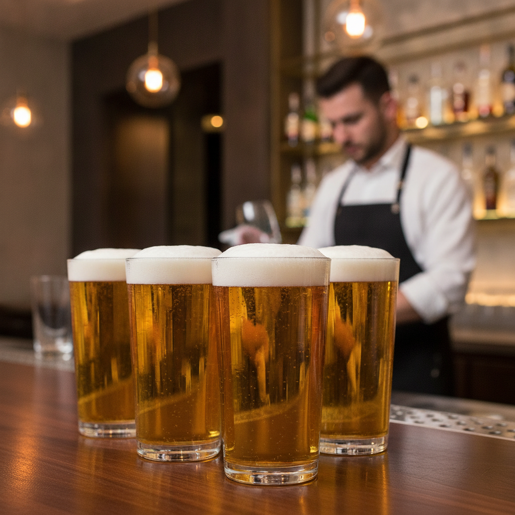 Toughened Glass Conical Beer Glasses 560ml for Bars & Pubs (Pack of 48)