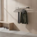 Steel Wall-Mounted Coat Rack with 10 Hangers for Entryways
