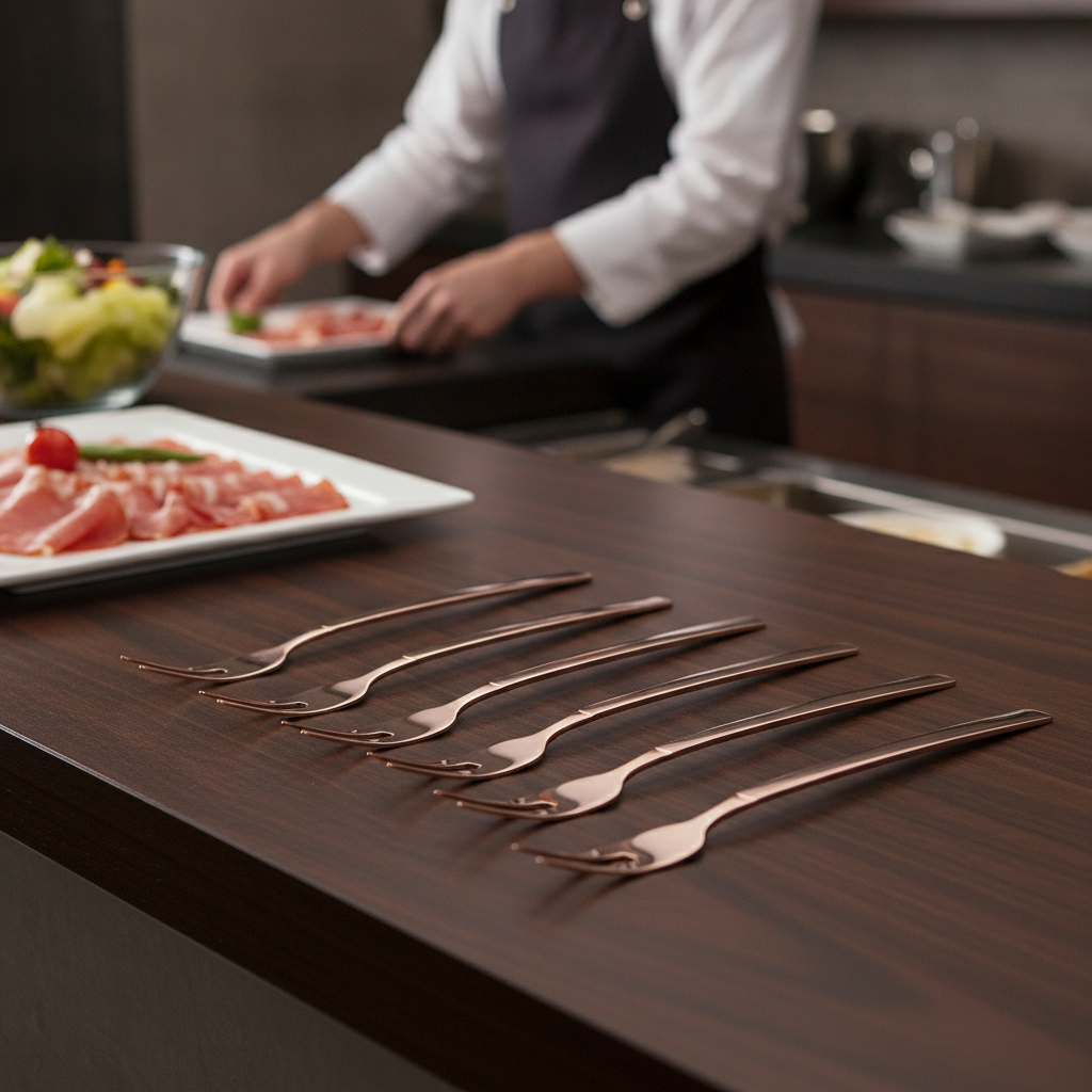18/10 Stainless Steel Cold Meat Forks for Buffets (Pack of 6)