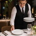 Narrow Rimmed Plates 254mm Porcelain for Catering Events (Pack of 12)