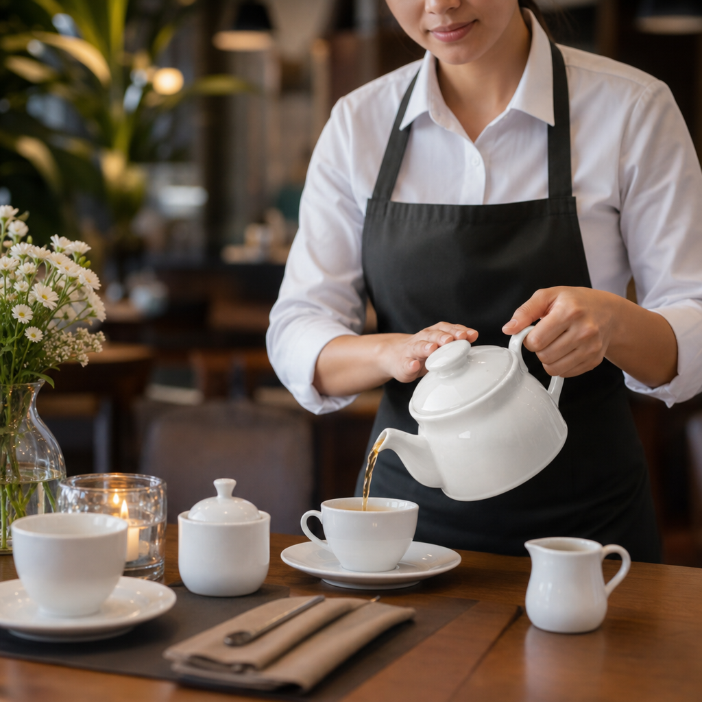 Alumina Vitrified Ceramic Teapot 420ml for Cafés & Tearooms (Pack of 6)