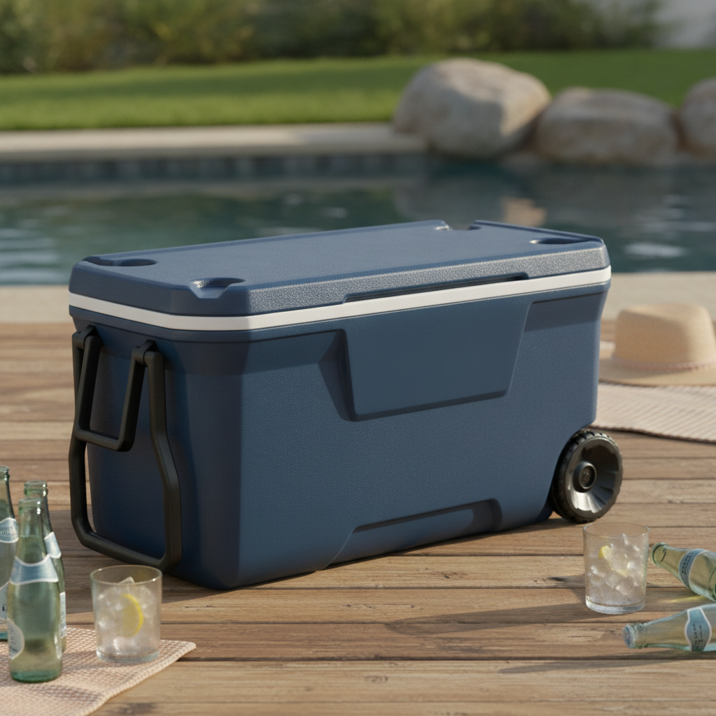 Polyurethane Wheeled Food and Drinks Cooler 95L for Holidays & Festivals