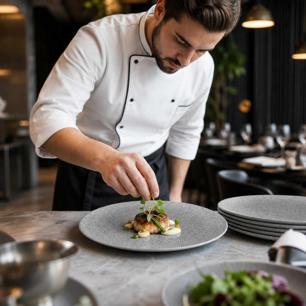 Coupe Plates inch 6.5 Grey Vitrified Porcelain for Elegant Food Presentation (Pack of 12)