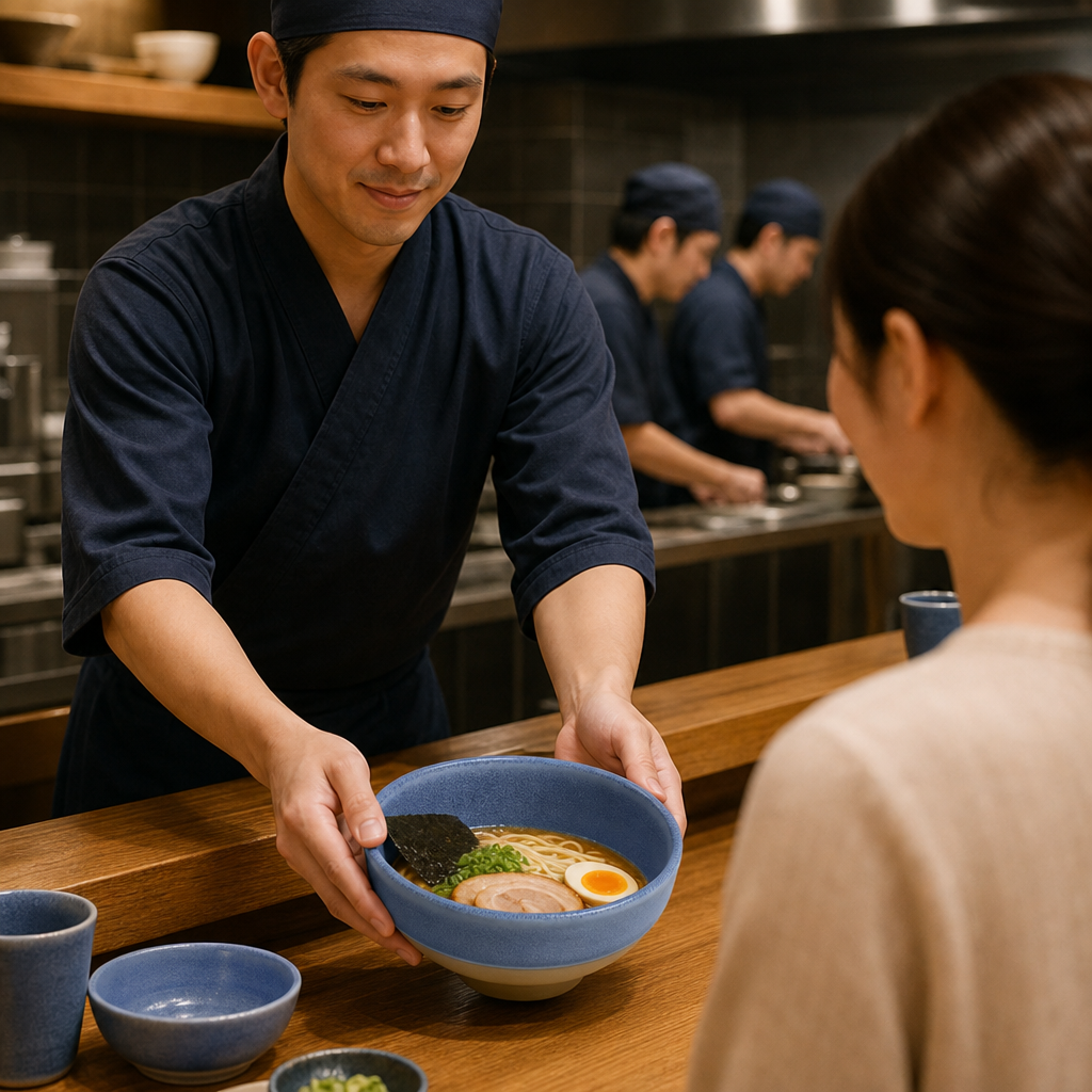Ramen Bowls 270ml Blue Vitrified Stoneware for Dining (Pack of 6)