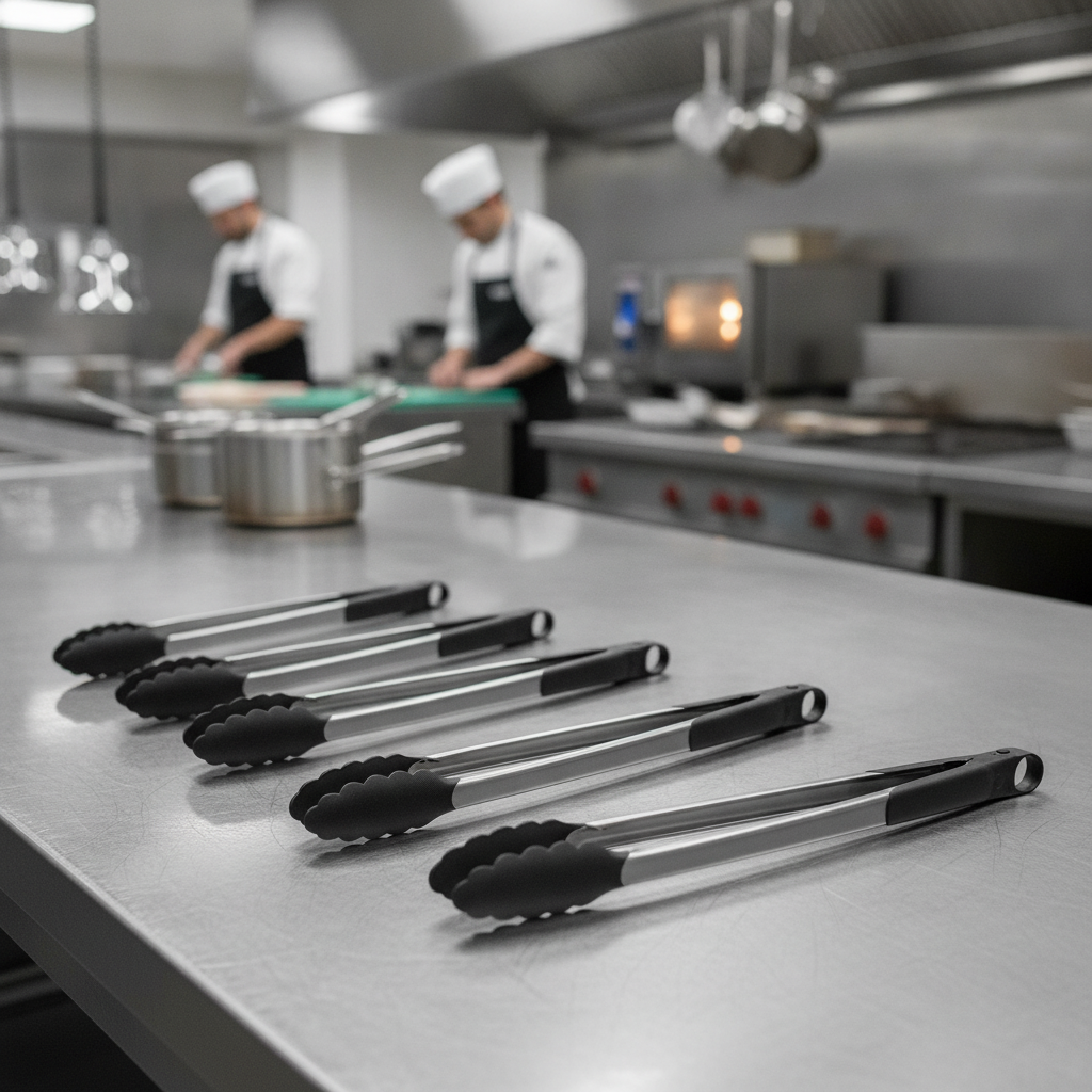 18/10 Stainless Steel Buffet Tongs for Catering & Hospitality (Pack of 6)
