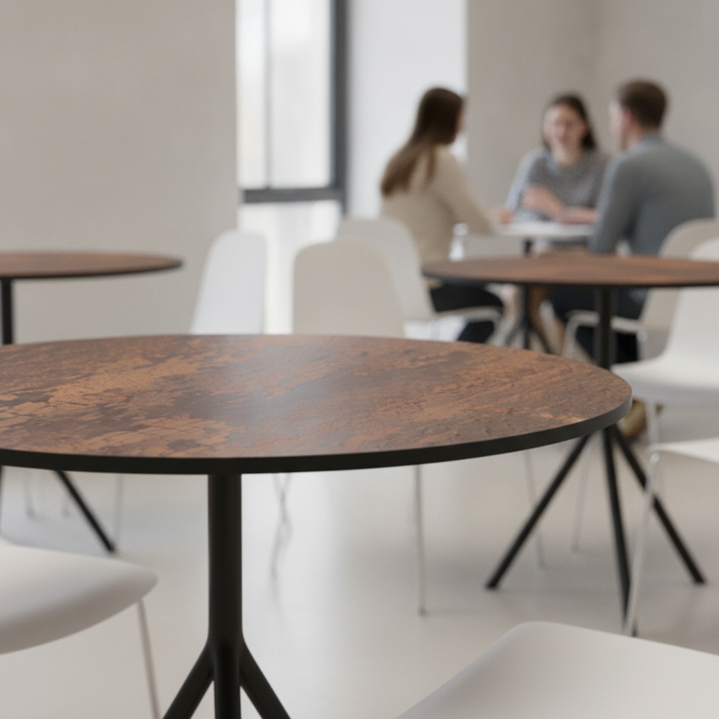 Laminate Round Table Top 600mm for Hospitality & Education