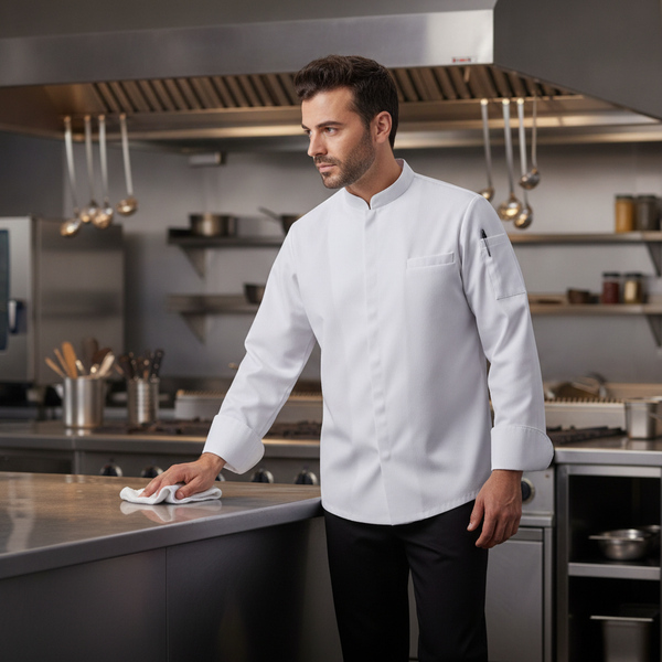 Recycled Polyester Chef Jacket White, Recycled Polyester