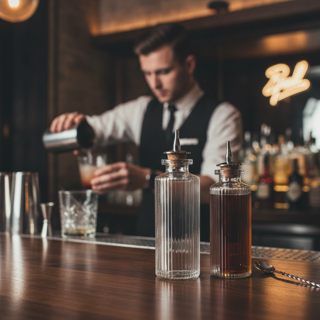Glass Bitters Bottle 143ml for Bars & Pubs