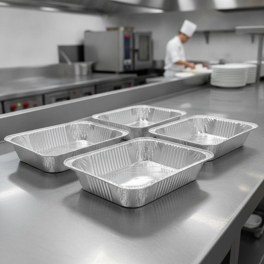 Aluminium 1/2 GN Foil Containers 3500ml for Catering Events (Pack of 5)